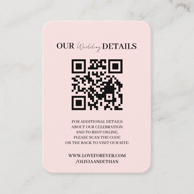 Recepción Tarjeta de respuesta con código QR para sitio web  (Anverso)