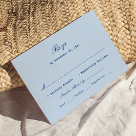 Recepción Tarjeta de respuesta de boda azul
