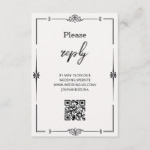 Tarjeta de respuesta de boda boho elegante minimal
