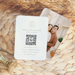 Recepción Tarjeta de respuesta de boda con código QR de foto