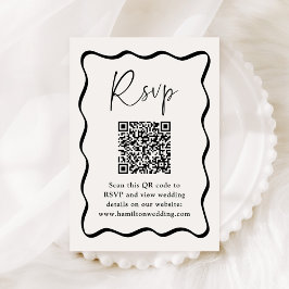 Recepción Tarjeta de respuesta de boda con código QR de marc