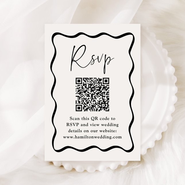 Recepción Tarjeta de respuesta de boda con código QR de marc (Subido por el creador)