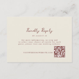 Recepción Tarjeta de respuesta de boda con código QR de pino