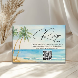 Recepción Tarjeta de respuesta de boda con código QR de play