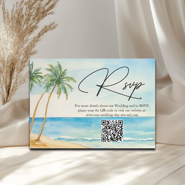 Recepción Tarjeta de respuesta de boda con código QR de play (Subido por el creador)