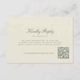 Recepción Tarjeta de respuesta de boda con código QR de salv