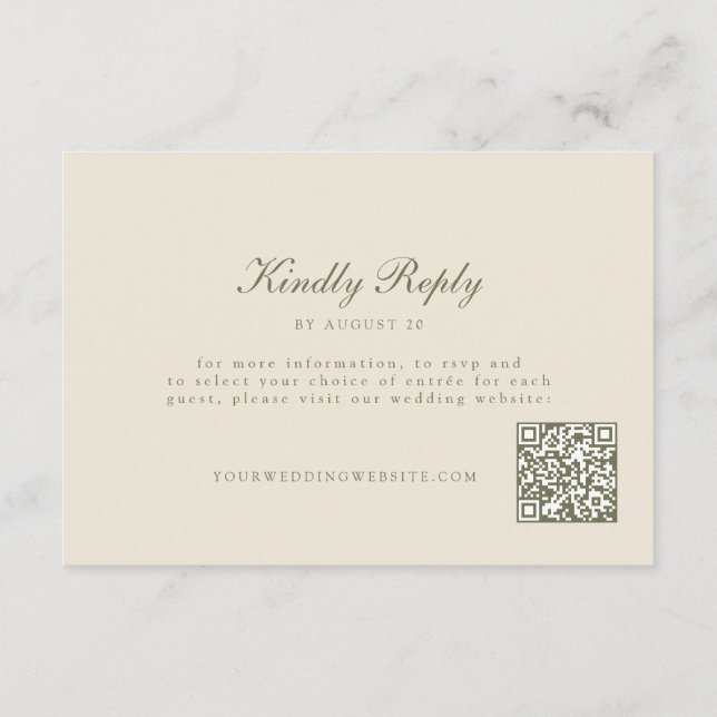 Recepción Tarjeta de respuesta de boda con código QR de salv (Reverso)
