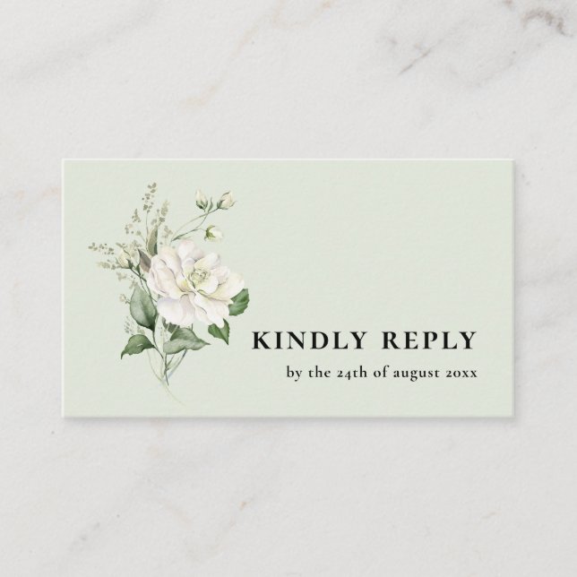 Recepción Tarjeta de respuesta de boda con código QR y eucal (Anverso)