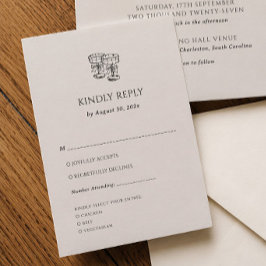 Recepción Tarjeta de respuesta de boda con dinero antiguo tr