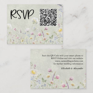 Recepción Tarjeta de respuesta de boda con jardín de flores