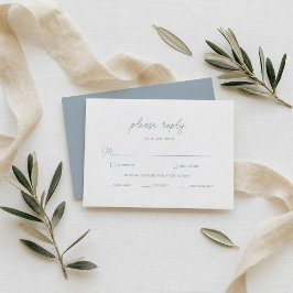 Recepción Tarjeta de respuesta de boda con letra script eleg