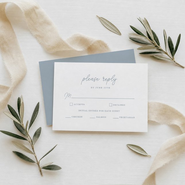Recepción Tarjeta de respuesta de boda con letra script eleg (Subido por el creador)
