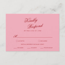 Tarjeta de respuesta de boda con letra script mini