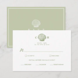 Recepción Tarjeta de respuesta de boda con monograma de conc