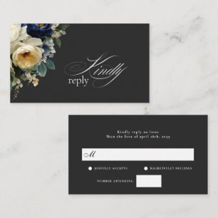 Recepción Tarjeta de Respuesta de Boda con Peonías Florales