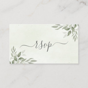 Recepción Tarjeta de Respuesta de Boda con Verde de Salvia M