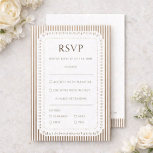 Recepción Tarjeta de respuesta de boda de encaje de raya fra