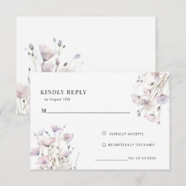 Recepción Tarjeta de respuesta de boda de flores silvestres 