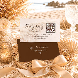 Recepción Tarjeta de Respuesta de Boda de Pampas Grass Elega