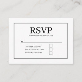 Recepción tarjeta de respuesta de boda elegante