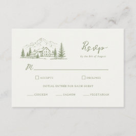 Recepción Tarjeta de respuesta de boda en Sage Mountain