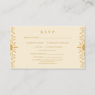 Recepción Tarjeta de respuesta de boda floral amarilla Sunsh