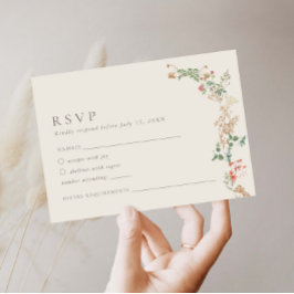 Recepción Tarjeta de respuesta de boda floral de jardín de f
