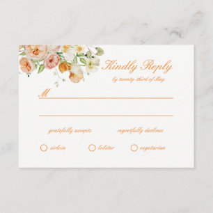 Recepción Tarjeta de respuesta de boda floral de Ranunculus