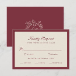 Recepción Tarjeta de respuesta de boda formal de calabaza de