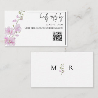 Recepción Tarjeta de Respuesta de Boda Minimalista con Flora