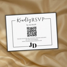 Tarjeta de respuesta de boda minimalista moderna c