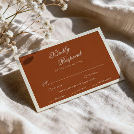 Recepción Tarjeta de respuesta de boda moderna de terracota