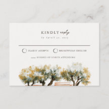 Tarjeta de respuesta de boda norteafricana Olive G