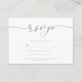 Recepción Tarjeta de respuesta de boda R.S.V.P. con escritur