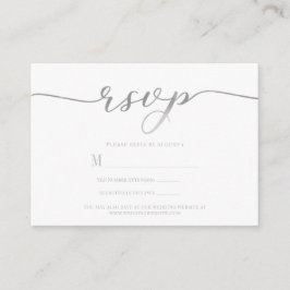 Recepción Tarjeta de respuesta de boda R.S.V.P. con letra sc