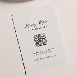 Recepción Tarjeta de respuesta de boda simple crema y marrón