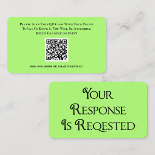 Recepción Tarjeta de respuesta de código QR RSVP de graduaci