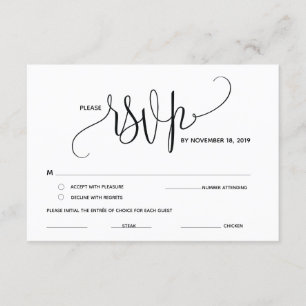 Recepción Tarjeta de respuesta de elegancia moderna RSVP