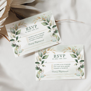 Recepción Tarjeta de respuesta de Quinceañera de Verde Suave