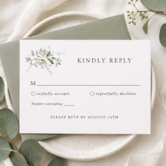 Recepción Tarjeta de respuesta de RSVP de boda elegante de e