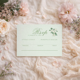 Recepción Tarjeta de respuesta de RSVP para boda en jardín v