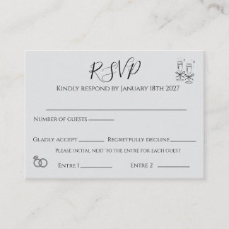 Recepción tarjeta de respuesta elegante