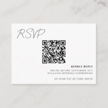 Tarjeta de respuesta en línea con código QR para b