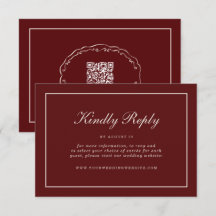 Tarjeta de Respuesta en Línea para Boda de Otoño c