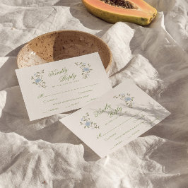 Recepción Tarjeta de respuesta floral Chintz verde salvia