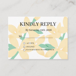 Recepción Tarjeta de respuesta floral gris plateado púrpura