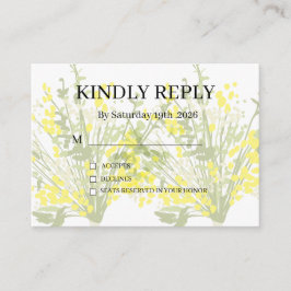 Recepción Tarjeta de respuesta floral gris plateado púrpura