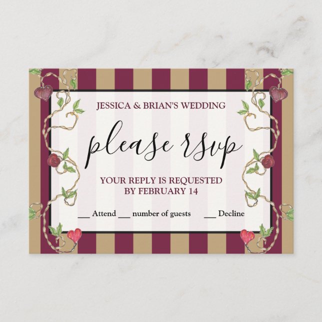 Recepción Tarjeta de respuesta incluida Gothic RSVP (Anverso)