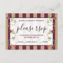 Tarjeta de respuesta incluida Gothic RSVP