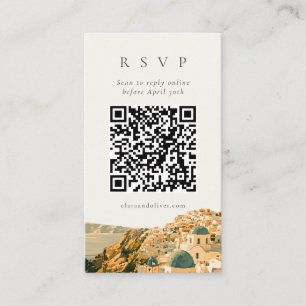 Recepción Tarjeta de respuesta QR de boda costera en la cald